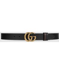 Gucci - Gg Marmont Reversible Thin Belt, Size 100 - Lyst