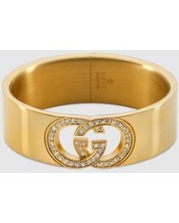 Gucci - Interlocking Crystal Cuff Bracelet - Lyst