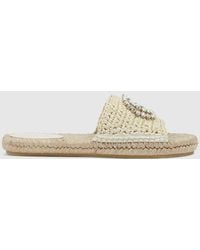 Gucci - Espadrille With Crystal Interlocking G - Lyst