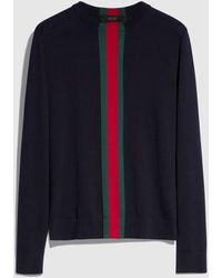 Gucci - Knit Cotton Sweater With Web Intarsia, Size L, Ready-To-Wear - Lyst