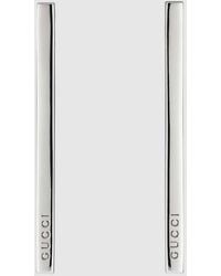 Gucci - Long Bar Earrings, Palladium-Toned Metal - Lyst