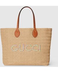Gucci - Medium Tote Bag With Patch - Lyst