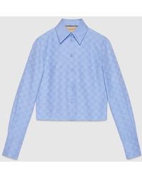 Gucci - Camicia In Cotone Oxford GG Supreme - Lyst