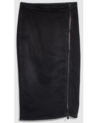 Gucci - Stretch Cotton Denim Skirt With Side Opening - Lyst