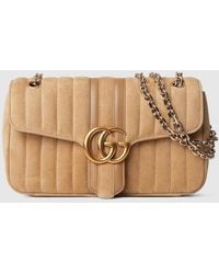 Gucci - Jetset Gg Marmont Medium Shoulder Bag, Suede - Lyst