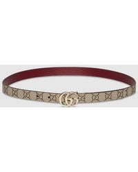Gucci - Cintura Sottile Reversibile Gg Marmont, Taglia 100 - Lyst