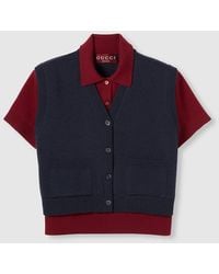 Gucci - Top Seda Y Lana Con Cuello De Polo Y Chaleco, Talla - Lyst