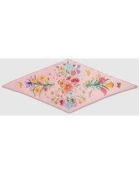 Gucci - Printed Silk Twill Diamond Scarf, Silk - Lyst