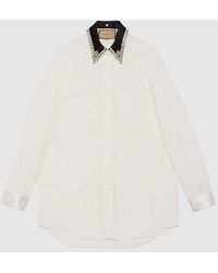 Gucci - Cotton Shirt With Detachable Collar - Lyst