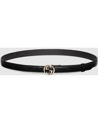 Gucci - Belt With Interlocking G Buckle, Size 100 - Lyst