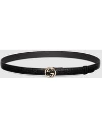 Gucci - Belt With Interlocking G Buckle, Size 100 - Lyst