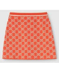 Gucci - Gg Fine Cotton Jacquard Skirt - Lyst