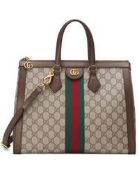 Gucci Mittelgroßer Ophidia Shopper mit GG - Natur