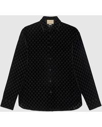 Gucci - Camisa Extragrande de Terciopelo con GG - Lyst