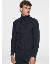 Gutteridge - Punto De Cuello Alto En Mezcla De Lana Con Trenza, Talla - Lyst