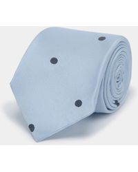 Gutteridge - Makro Gepunktete Krawatte Aus Seide Und Leinen - Lyst