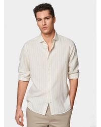 Gutteridge - Camisa De Rayas De Crepé De Lino Y Algodón, Talla - Lyst
