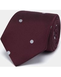 Gutteridge - Makro Gepunktete Krawatte Aus Seide Und Leinen - Lyst