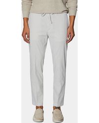 Gutteridge - Pantalones A Rayas Con Cordón Ajustable En Mezcla De Algodón Seersucker - Lyst
