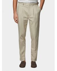 Gutteridge - Pantalón De Traje De Doble Botonadura En Algodón Y Lino, Talla - Lyst