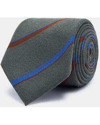Gutteridge - Corbata De Rayas En Twill De Lana Y Seda, Talla - Lyst