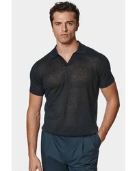 Gutteridge - Knopfloses Strickpolohemd Aus Reinem Leinen - Lyst