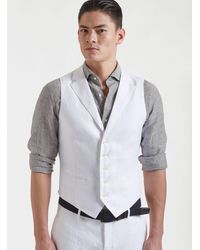 Gutteridge - Chaleco De Lino Puro Con Solapas Y Botonadura Sencilla, Talla - Lyst