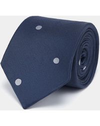 Gutteridge - Makro Gepunktete Krawatte Aus Seide Und Leinen - Lyst