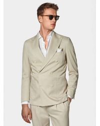 Gutteridge - Zweireihige Anzugjacke Aus Baumwolle Und Leinen - Lyst