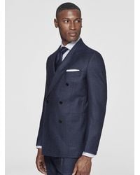 Gutteridge - Zweireihige Jacke Aus Reiner Wolle Gemustert - Lyst