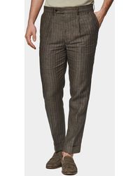 Gutteridge - Zweireihige Anzughose Mit Nadelstreifen Aus Delavé-Leinen - Lyst