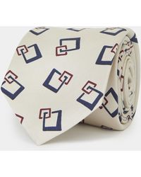 Gutteridge - Corbata de seda con estampado geométrico - Lyst