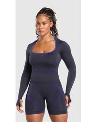 GYMSHARK - Apex Lift Seamless Long Sleeve Crop Top - Lyst