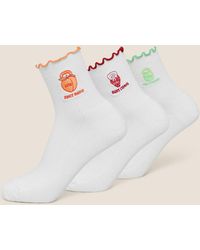 GYMSHARK - Fruity Graphic Midi Frill Socks 3Pk - Lyst