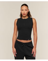 GYMSHARK - Power Washed Ribbed Henley Tank - Lyst
