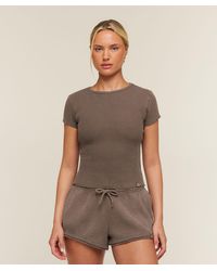 GYMSHARK - Washed Waffle Baby Tee - Lyst
