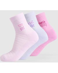 GYMSHARK - Gym Babes Midi Sock 3Pk - Lyst