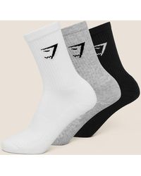 GYMSHARK - Crew Socks 3Pk - Lyst