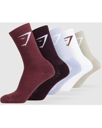 GYMSHARK - Crew Socks 5Pk - Lyst