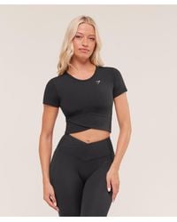 GYMSHARK - Crossover Midi Top With Shelf - Lyst