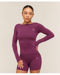 GYMSHARK - Everyday Seamless Wide Neck Long Sleeve Top - Lyst