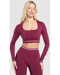 GYMSHARK - Contrast Seamless Crop Top - Lyst