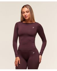 GYMSHARK - Everyday Seamless Wide Neck Long Sleeve Top - Lyst