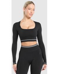GYMSHARK - Contrast Seamless Crop Top - Lyst