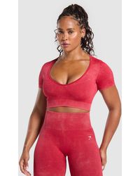 GYMSHARK - Gains Seamless Washed Crop Top - Lyst