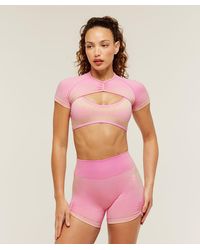GYMSHARK - Blush Seamless Short Sleeve Shrug - Lyst
