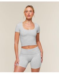 GYMSHARK - Cottonmove Midi Short Sleeve Top - Lyst