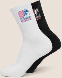 GYMSHARK - Running Graphic Crew Socks 2Pk - Lyst
