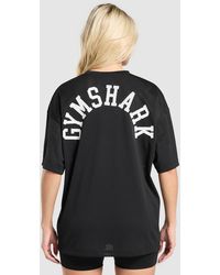 GYMSHARK - Mesh Graphic Oversized T-Shirt - Lyst