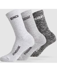 GYMSHARK - Gfx Marl Crew Socks 3Pk - Lyst